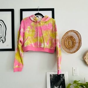NWOT Cropped Tie Die Sweater